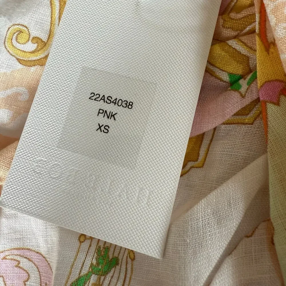 Hale Bob Sophrona Linen Drape Skirt Pastel Pink Sz XS Ballerina Unicorn Birdcage